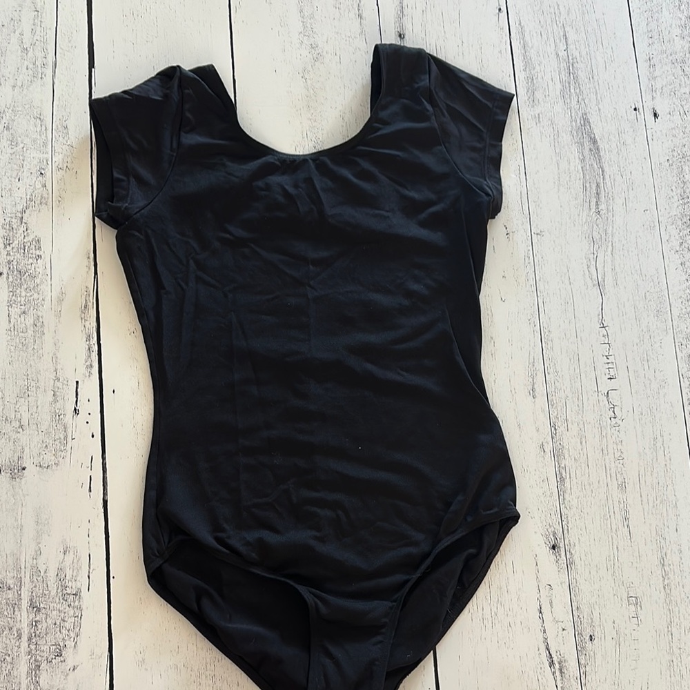Girls Bloch Black Bodysuit Classic One Piece size 14